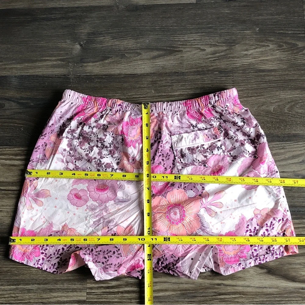 The Cat’s Pajamas Piper Luxe Cotton Shorts Pink Floral Print Medium